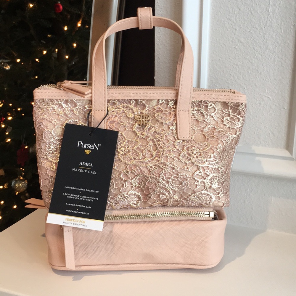 NWT PurseN Adira Makeup Case - Blush Lace